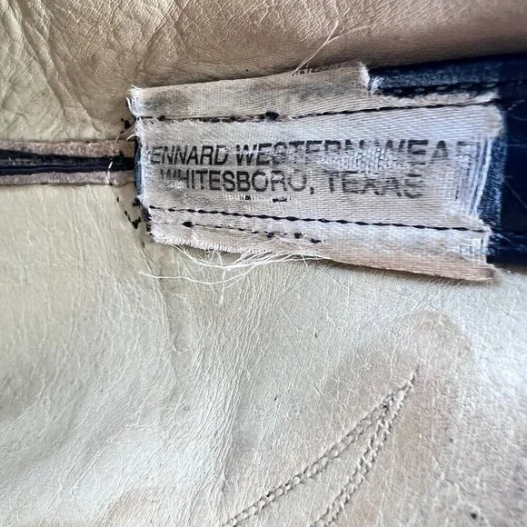 Dennard's Western Wear Men Size 9 Brown Black Color Block Leather Western Boot - Picture 15 of 16